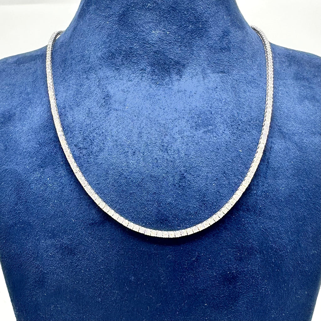 14K White Gold Lab Grown Diamond Tennis Necklace – 7.05 CT Diamonds, 18 Inches DN114 GEJJ