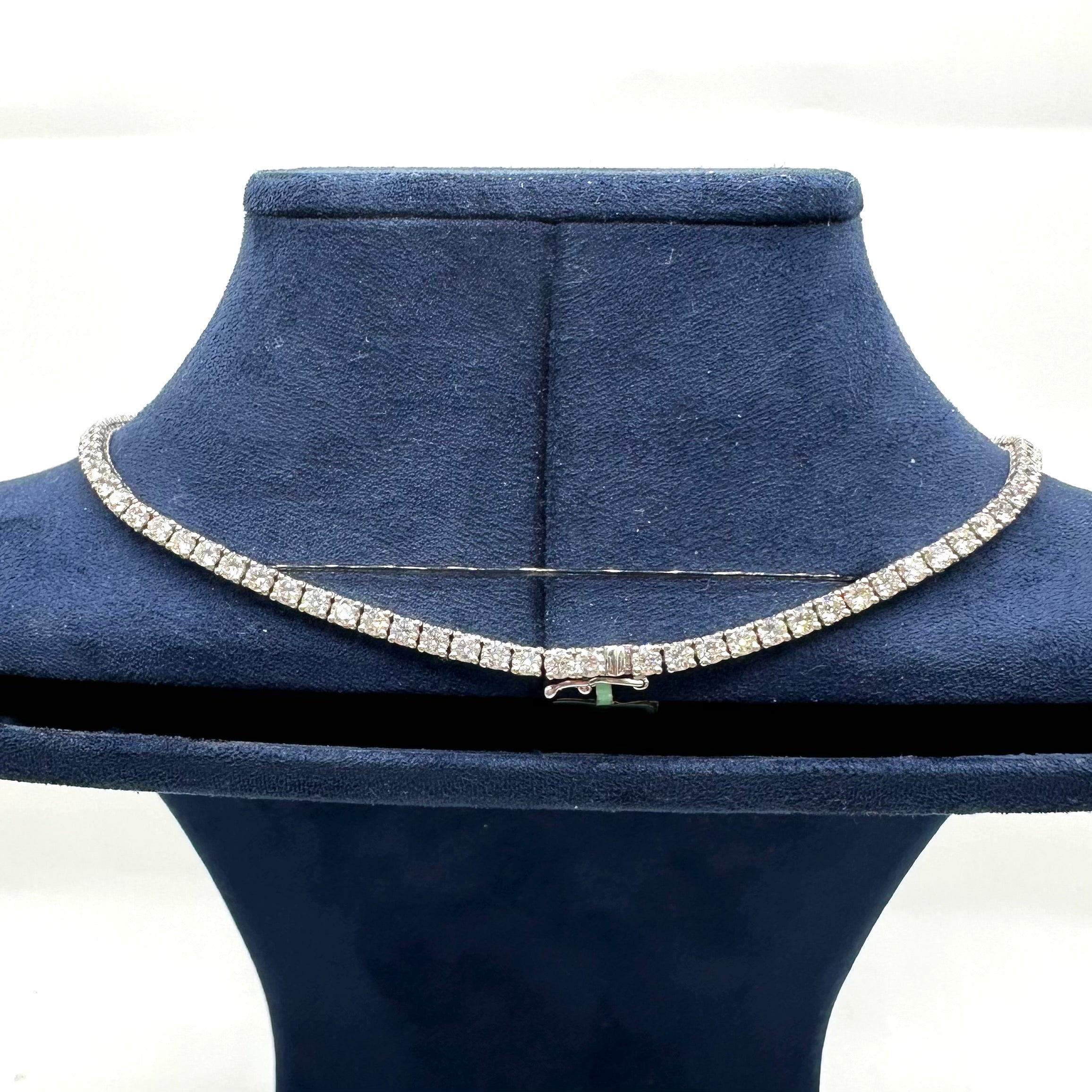 14K White Gold Diamond Tennis Necklace – 12.56 CT Diamonds, 16 Inches PJN5202B-002