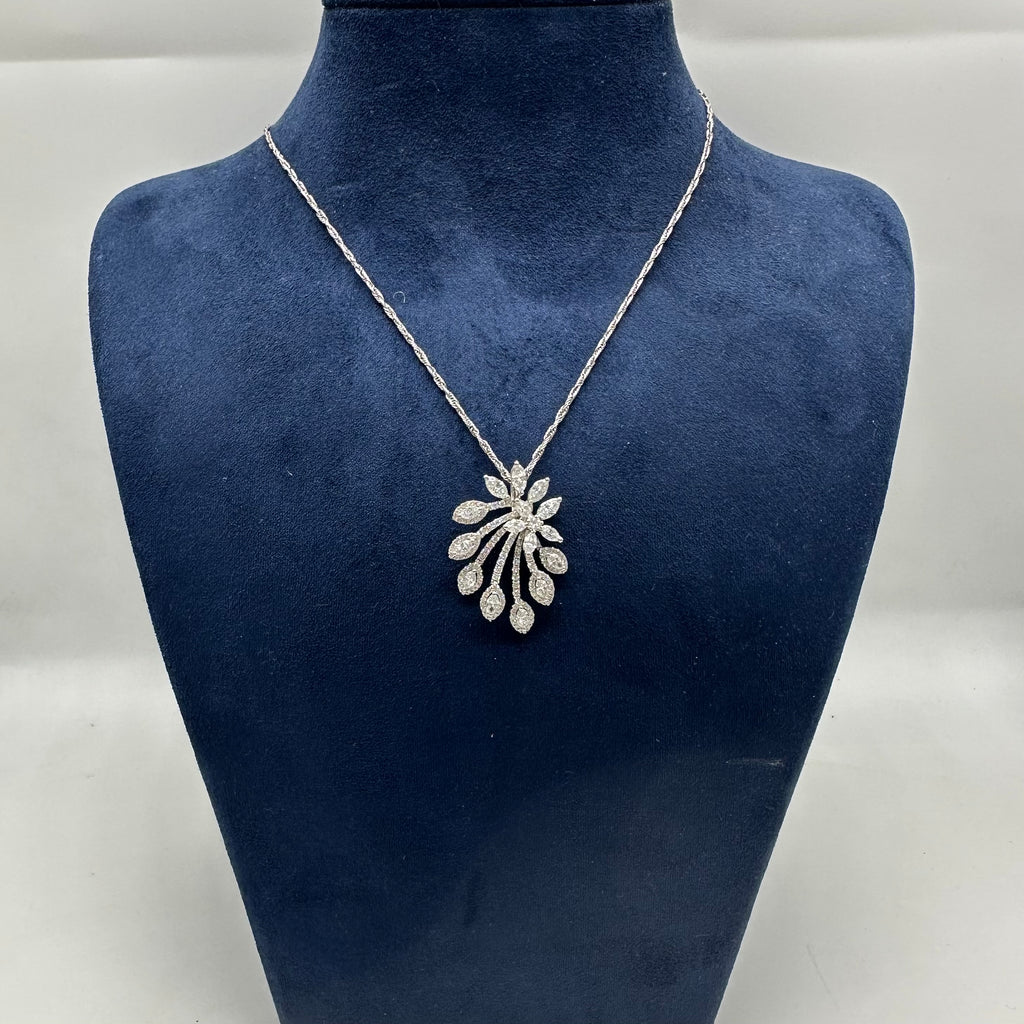 18K White Gold Diamond Pendant Necklace – 2.30 CT Diamonds GZJJ