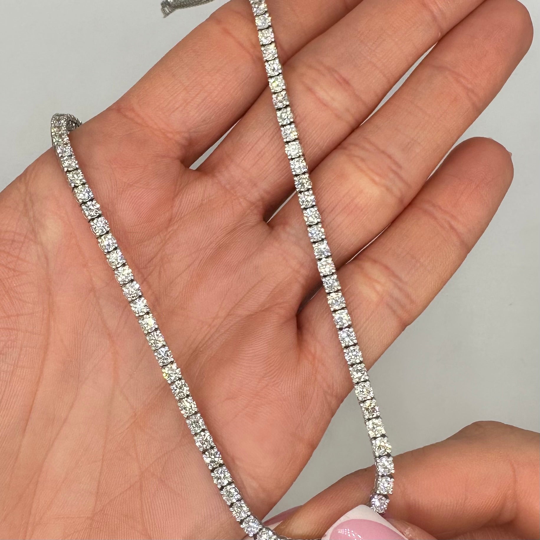 14K White Gold Diamond Tennis Necklace – 12.56 CT Diamonds, 16 Inches PJN5202B-002