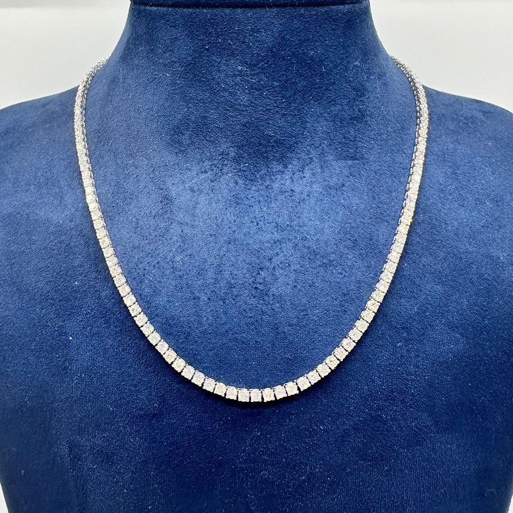 14K White Gold Diamond Tennis Necklace – 9.26 CT Diamonds PJN5287BWG