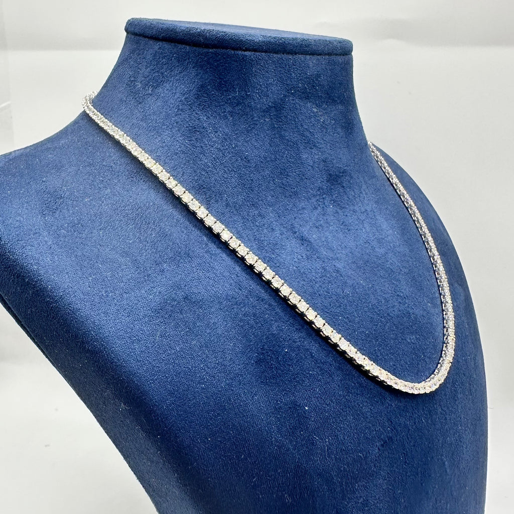 14K White Gold Diamond Tennis Necklace – 9.26 CT Diamonds PJN5287BWG