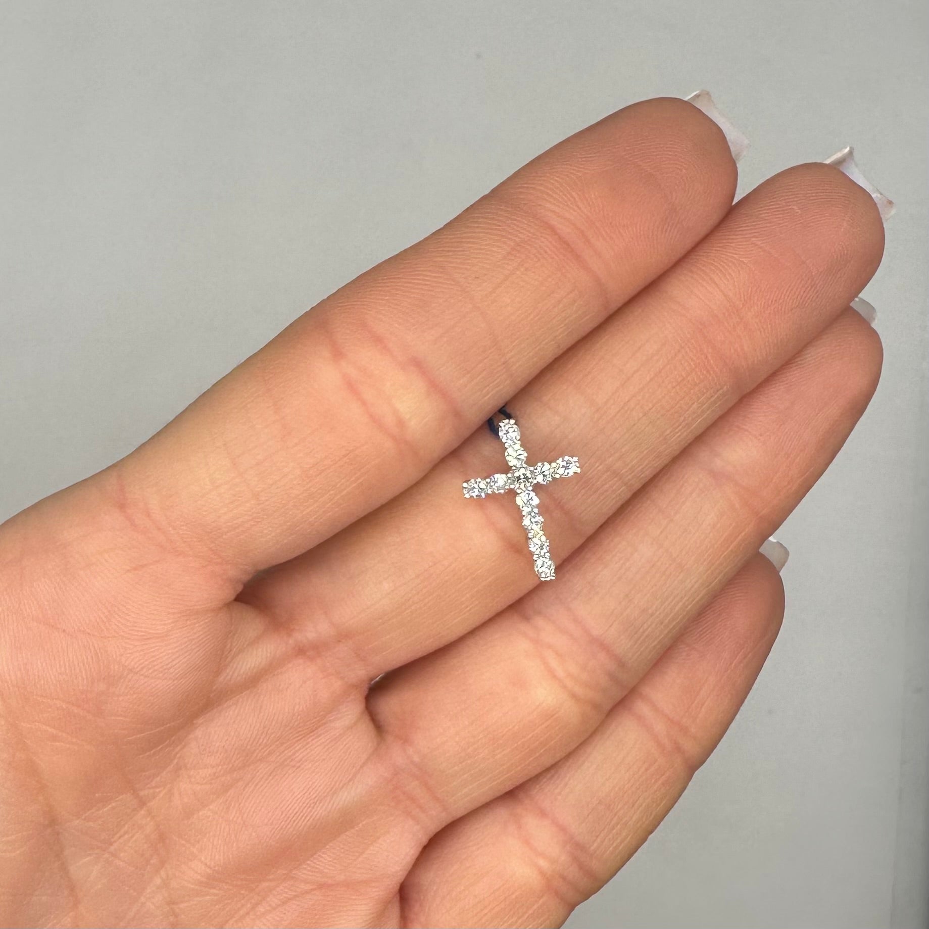 14K White Gold Diamond Cross Pendant – 0.37 CT Diamonds AP20132-001