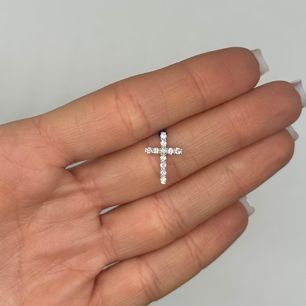 14K White Gold Diamond Cross Pendant – 0.37 CT Diamonds AP20132-001