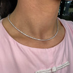 18K White Gold Diamond Tennis Necklace – 4.85 CT Diamonds, 16.5 Inches DN0081 GEJJ