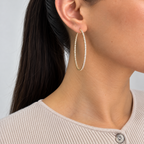 14K Yellow Gold 4.20 Ct Diamond Inside-Out Hoop Earrings
