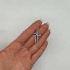 14K White Gold Black & White Diamond Cross Pendant – 0.80 CT Total Diamonds DP008 STJ