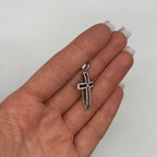 14K White Gold Black & White Diamond Cross Pendant – 0.80 CT Total Diamonds DP008 STJ