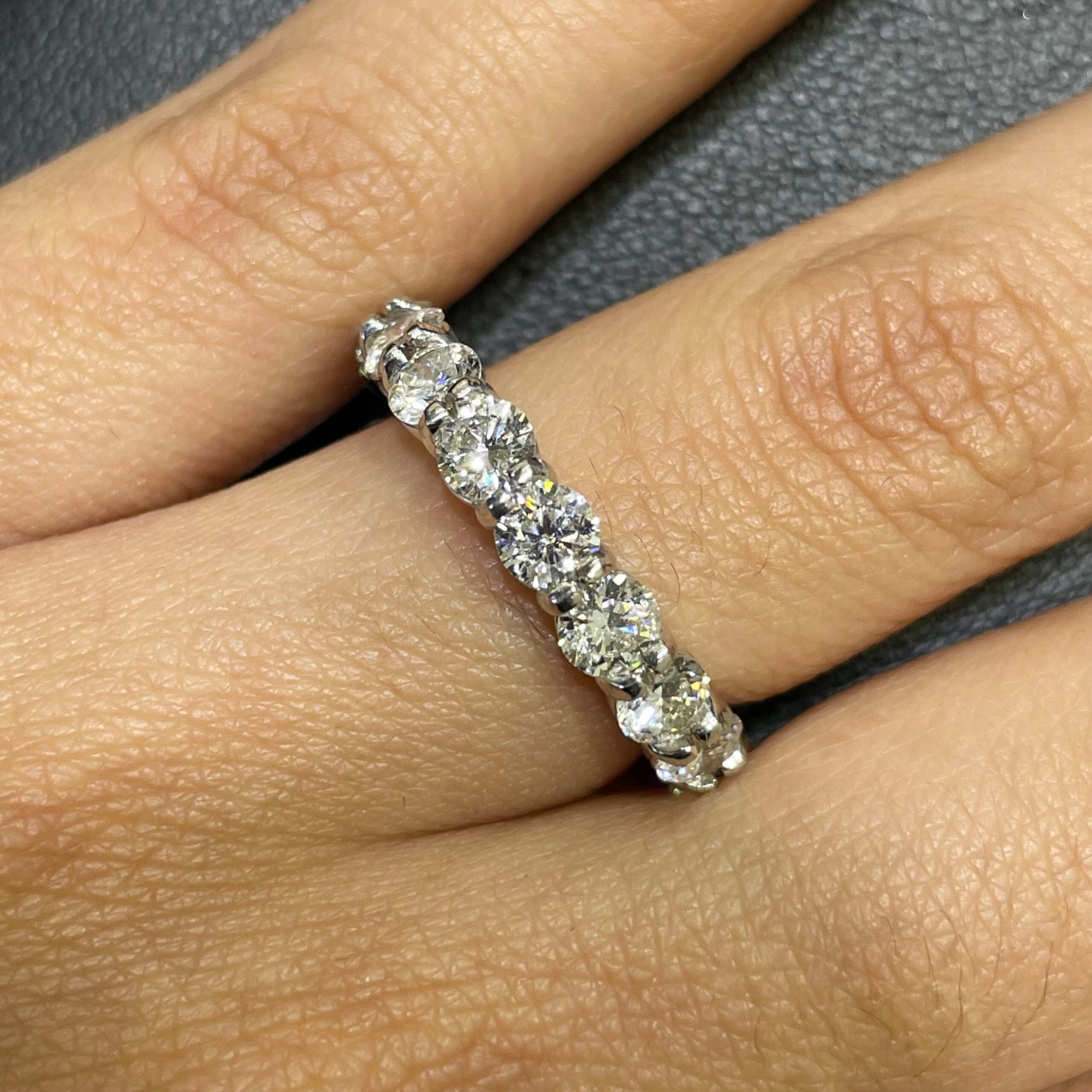 14K White Gold Diamond Eternity Wedding Band – 3.48CT G/VS2 | WB041