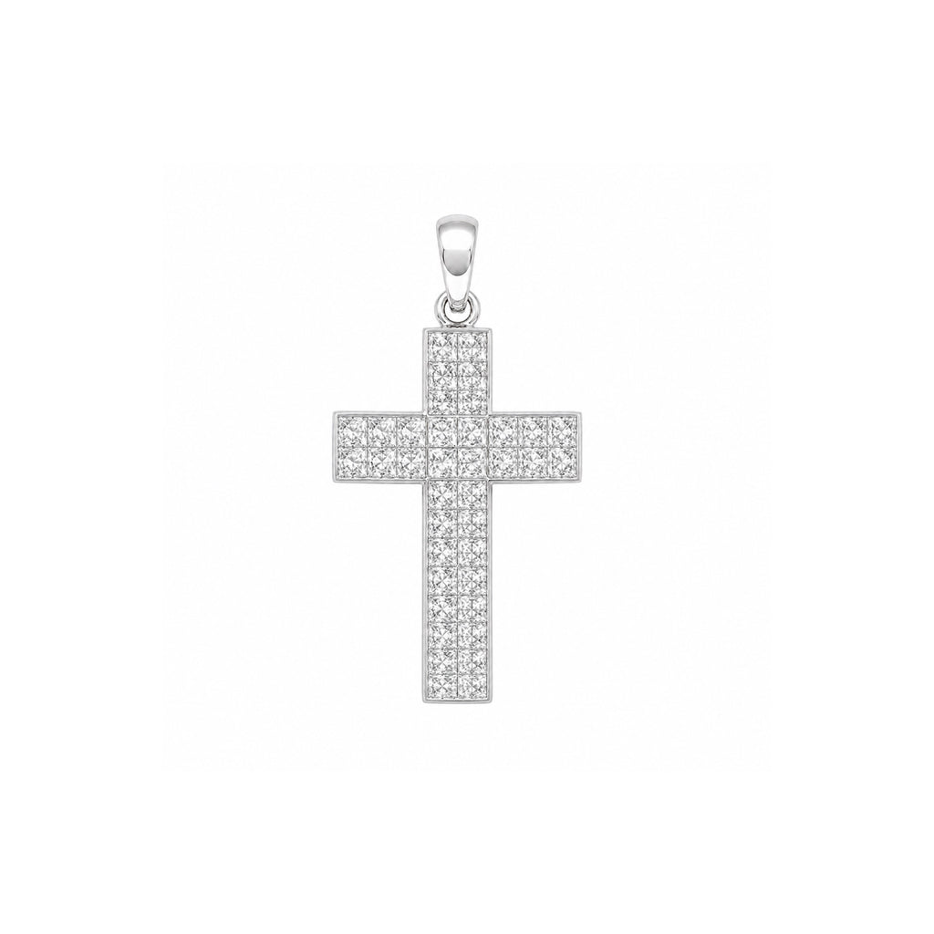 18K White Gold Diamond Pendant – 1.58 CT Total Diamonds P0359