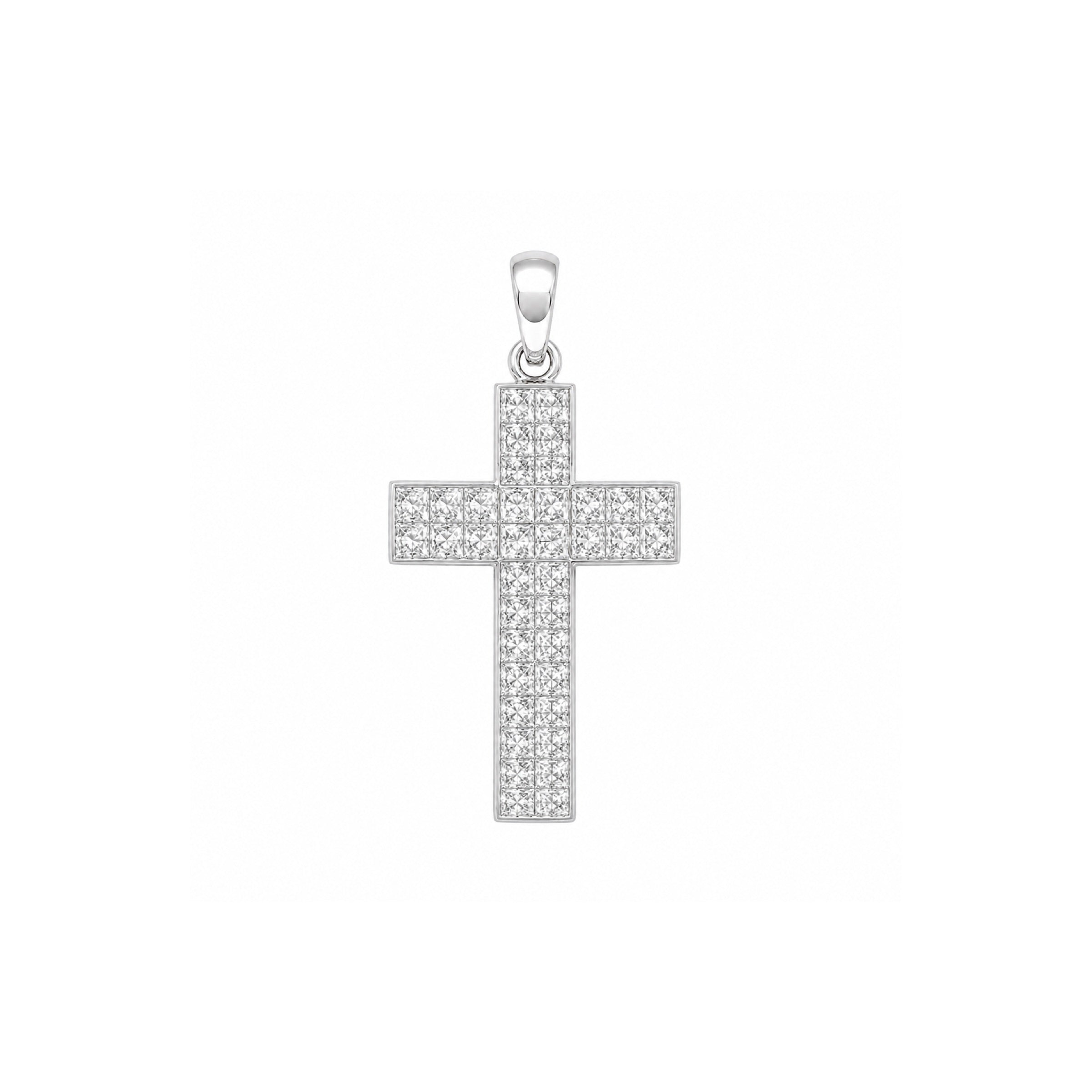 18K White Gold Diamond Pendant – 1.58 CT Total Diamonds P0359
