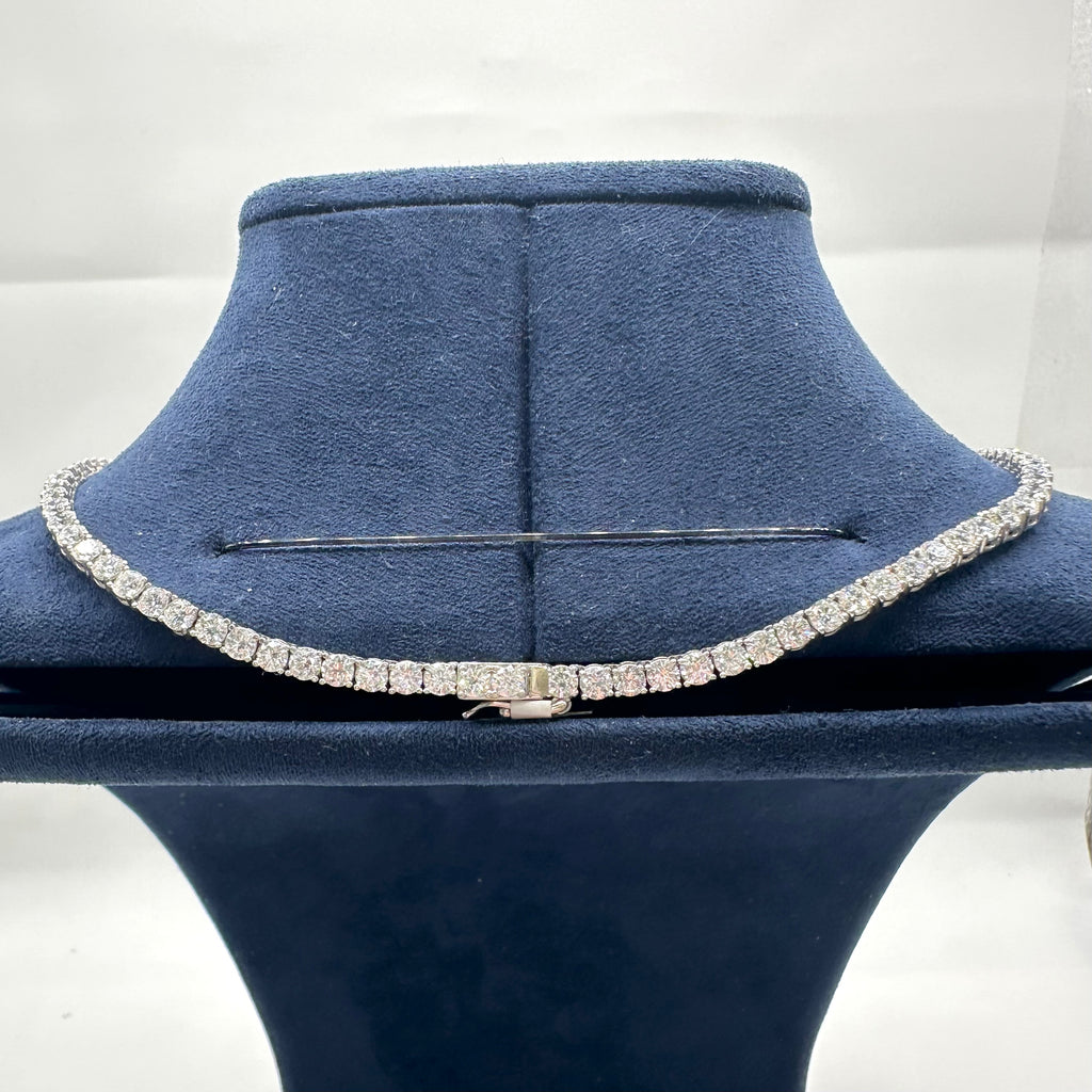 14K White Gold Lab Grown Diamond Tennis Necklace – 16.90ct, 17 Inches DN0079 NJJJ