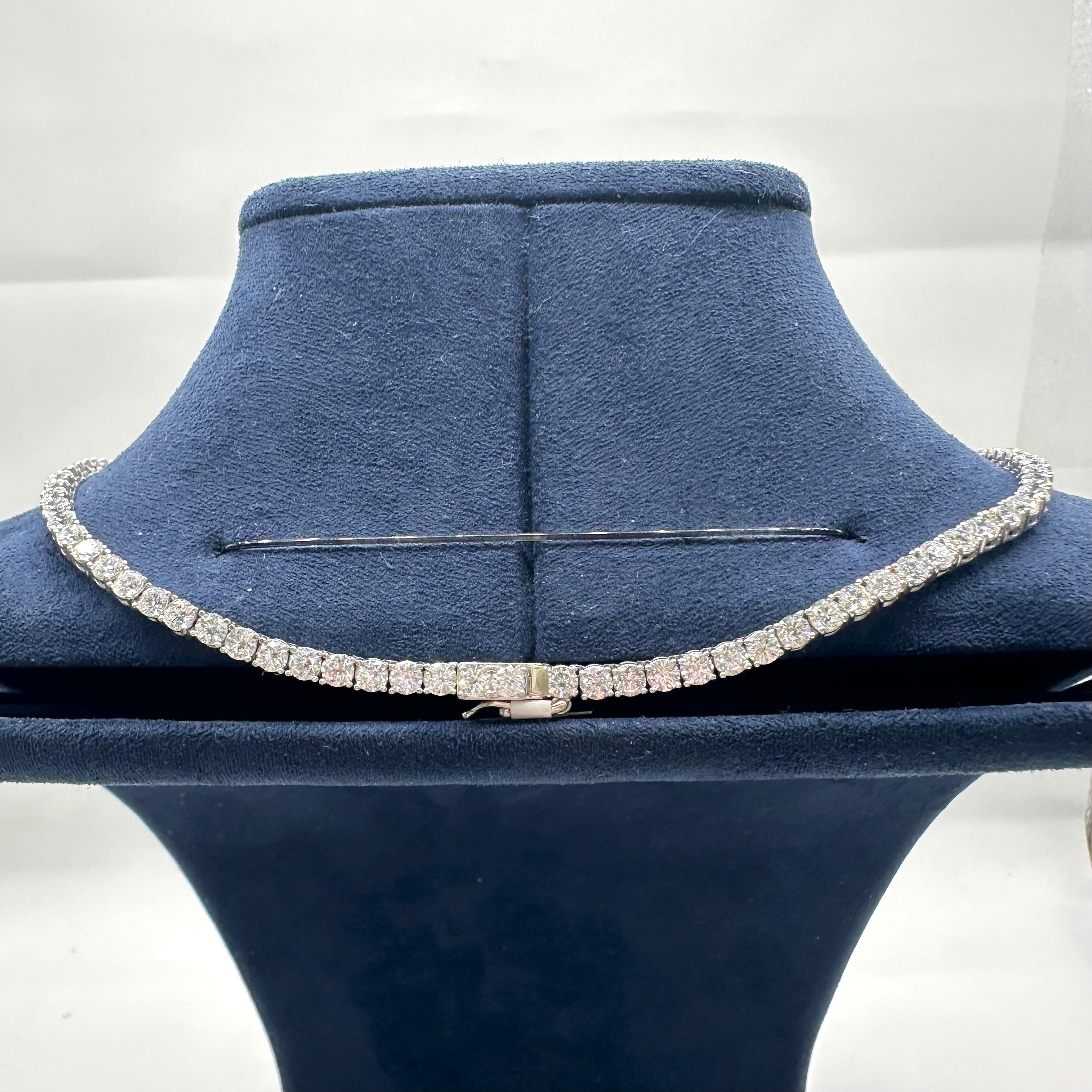 14K White Gold Lab Grown Diamond Tennis Necklace – 16.90ct, 17 Inches DN0079 NJJJ