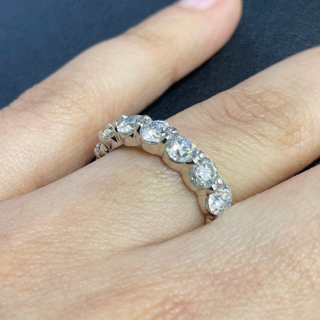 14K White Gold Diamond Eternity Wedding Band – 3.85CT G/VS2 | DWB008