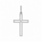 18K White Gold 0.52CT Diamond Cross Pendant