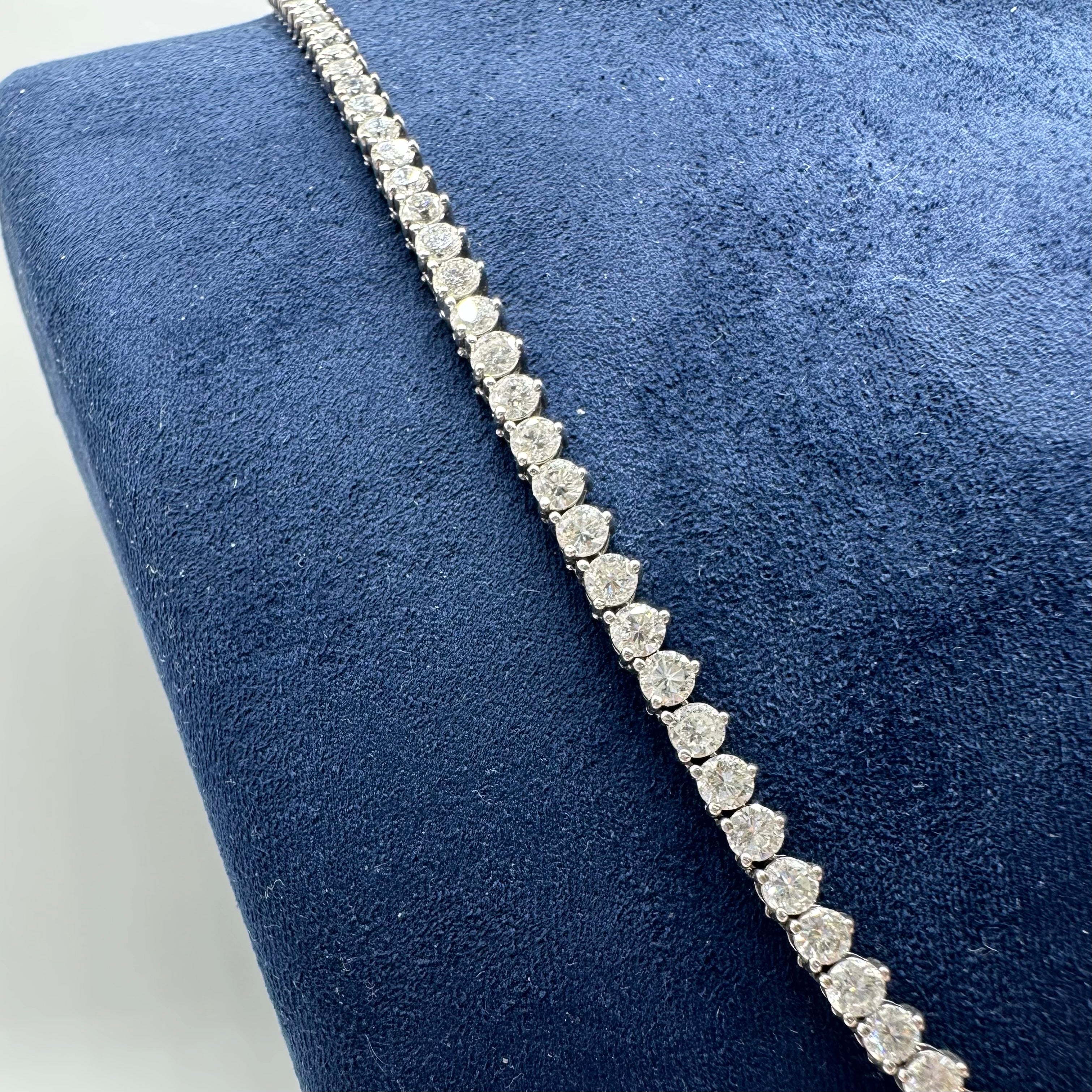 14K White Gold Diamond Tennis Necklace – 19.90 CT - DN005 IILJJ