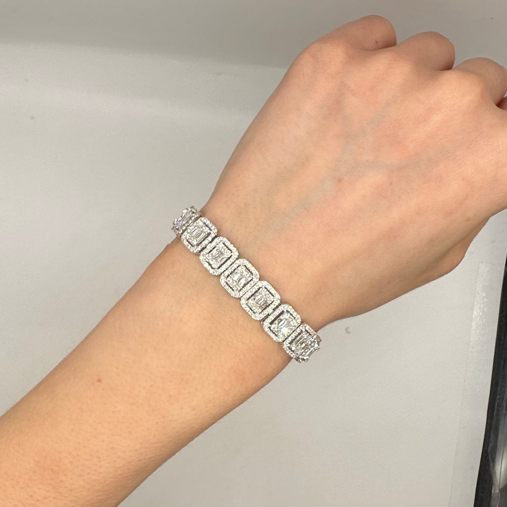 18K White Gold Diamond Bracelet – 8.61 CT DB0035 SNJJ