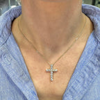 14K Yellow Gold Round Diamond Cross Necklace – 2.20CT Diamonds DP113 IEJJ