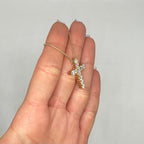 14K Yellow Gold Round Diamond Cross Necklace – 2.20CT Diamonds DP113 IEJJ