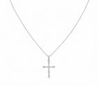 14K White Gold Diamond Cross Pendant Necklace – 0.21 CT ASP43542-009