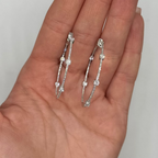 14K White Gold 1.37 Ct Diamond Hoop Earrings