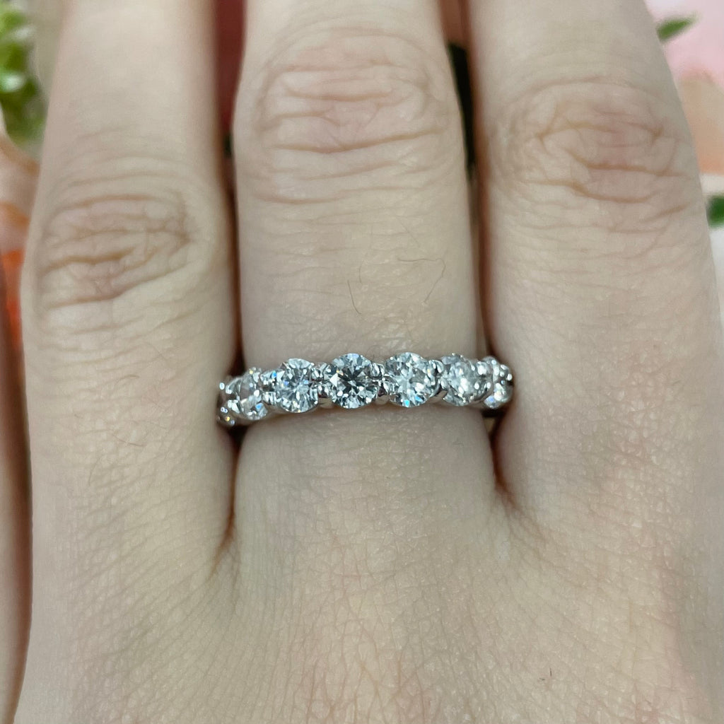 14K White Gold Diamond Eternity Wedding Band – 3.85CT G/VS2 | DWB008