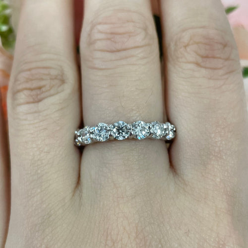 14K White Gold Diamond Eternity Wedding Band – 3.85CT G/VS2 | DWB008