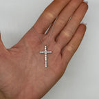 14K White Gold Diamond Cross Pendant Necklace 0.90CT DP024 ETJ