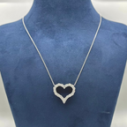 14K White Gold Diamond Heart Pendant Necklace 2.00 CT DP111 ILJJ