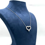 14K White Gold Diamond Heart Pendant Necklace 2.00 CT DP111 ILJJ