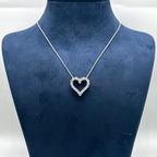 14K White Gold Heart Pendant Necklace – 1.65CT Round Diamonds DP046 IGTJ