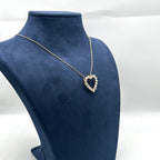 14K Yellow Gold 2.00CT Round Diamond Heart Pendant Necklace IJJJ