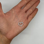 14K White Gold Heart Pendant Necklace – 0.93CT Round Diamond Heart Necklace DP0033 TJJ