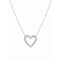 18K White Gold Pendant Necklace – 2.18CT Double Row Round Diamond Heart Necklace DP0025 GJJJ