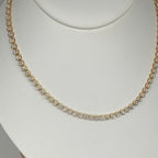 14K Yellow Gold Diamond Bezel Set Tennis Necklace – 9.28 CT