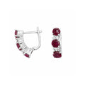 14K White Gold Ruby & Diamond Hoop Earrings – 2.50CT Rubies, 0.20CT Diamonds RDER026 STJ