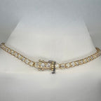 14K Yellow Gold Diamond Bezel Set Tennis Necklace – 9.28 CT