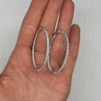 14K White Gold 3.50 Ct Diamond Inside-Out Hoop Earrings