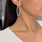 14K White Gold 3.50 Ct Diamond Inside-Out Hoop Earrings