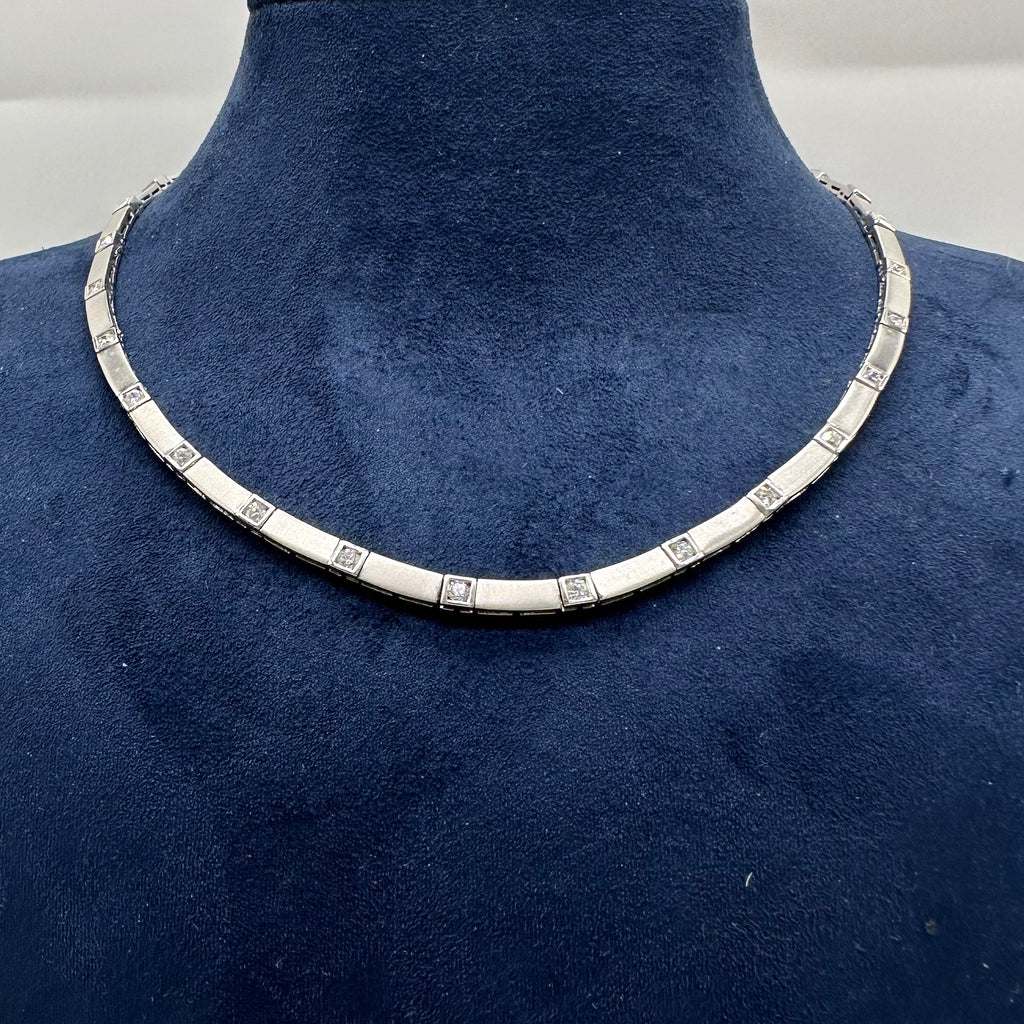 18K White Gold 1.00 CT Diamond Necklace DN108 IEJJ