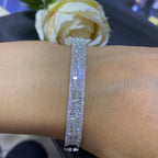 18K White Gold Diamond Bangle Bracelet with 6.55CT Round and Princess Cut Diamonds DBAN014TJJJ