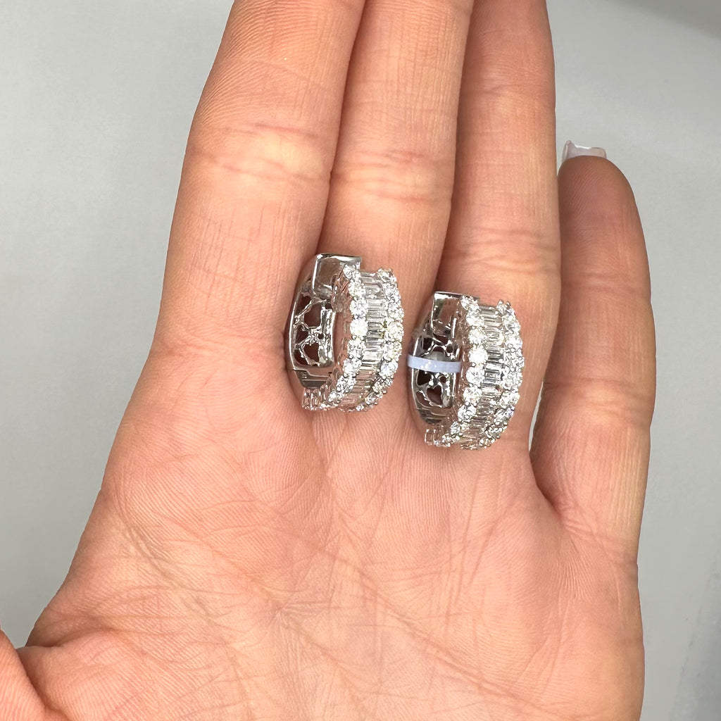 14K White Gold Diamond Earrings – 3.32CT Diamonds PJE4988A-009