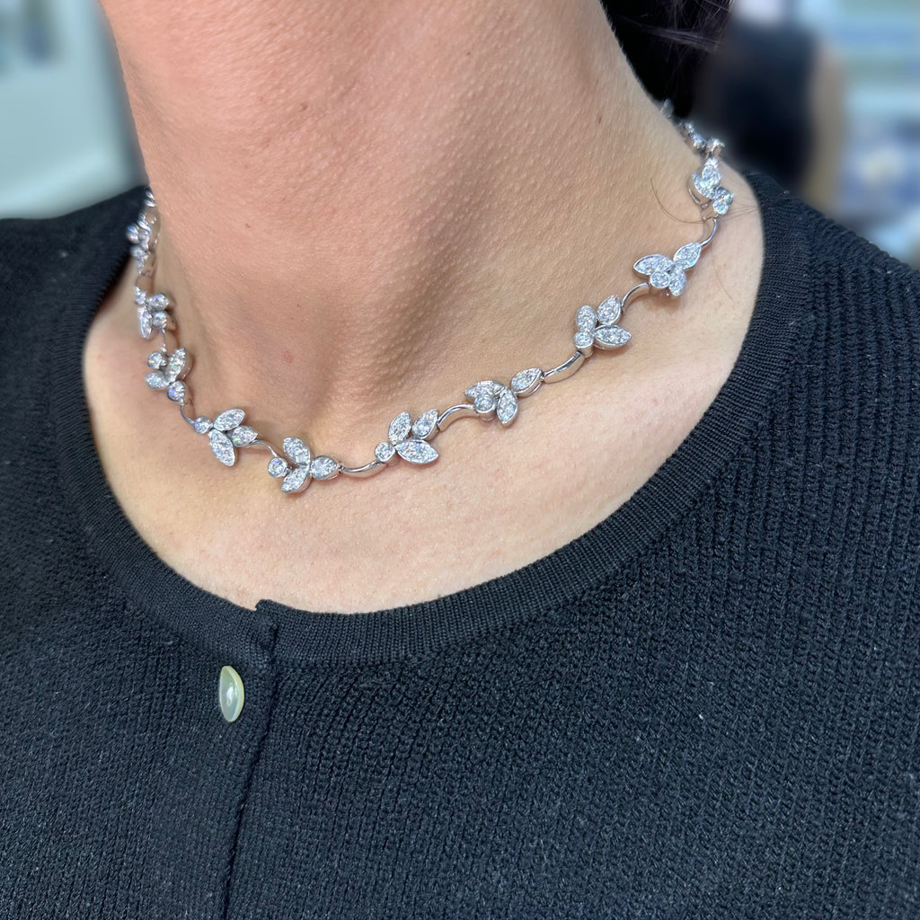 18K White Gold Diamond Necklace – 8.30ct Diamonds DN0047 TLJJ
