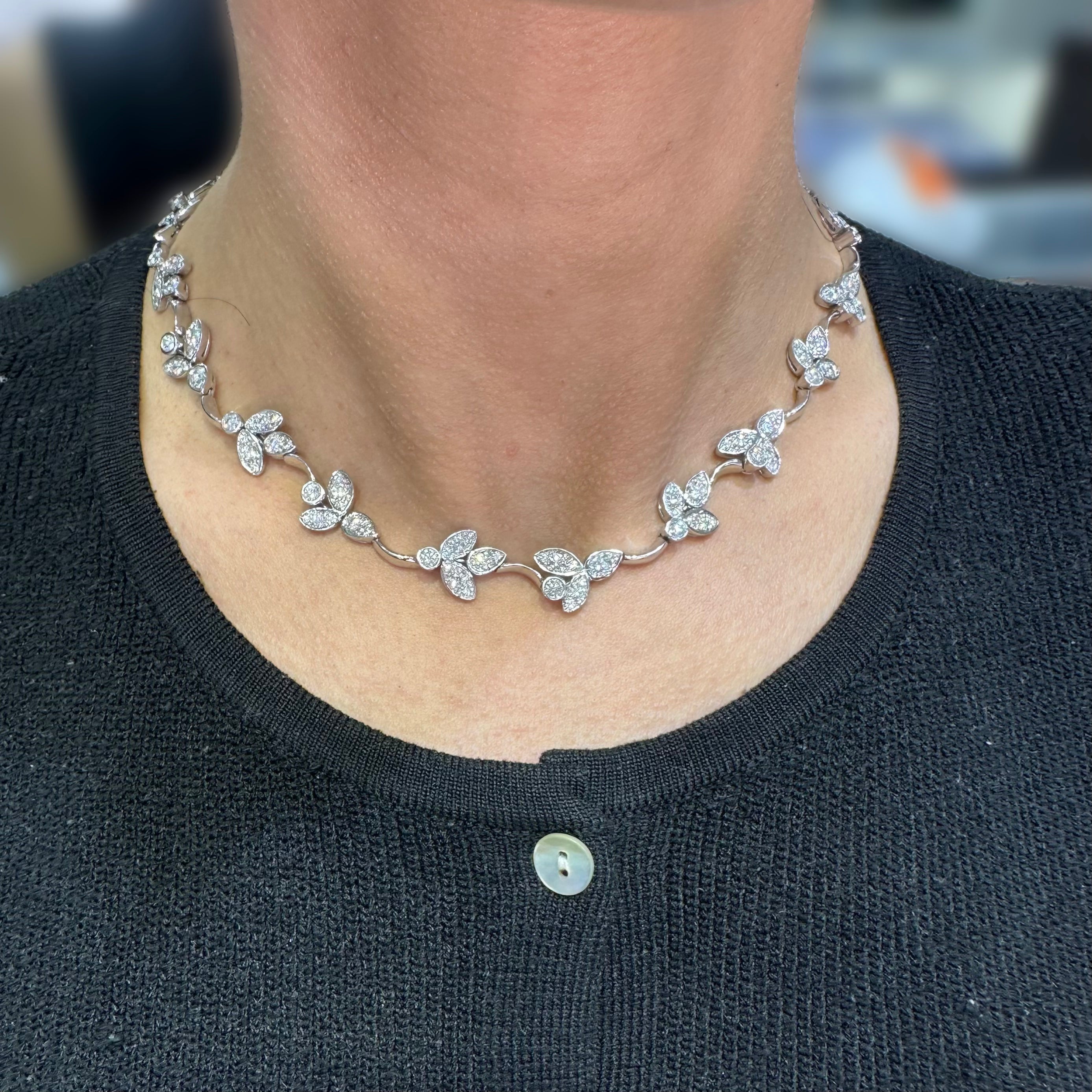 18K White Gold Diamond Necklace – 8.30ct Diamonds DN0047 TLJJ