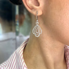 18K White Gold Diamond Drop Earrings – 3.02 CT DIER013 GIJJJ