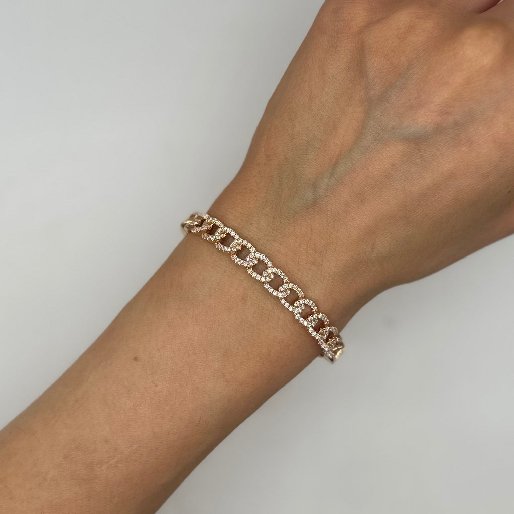 18K Rose Gold Pavé Diamond Bangle Bracelet – 1.75CT DBAN027 GNJJ