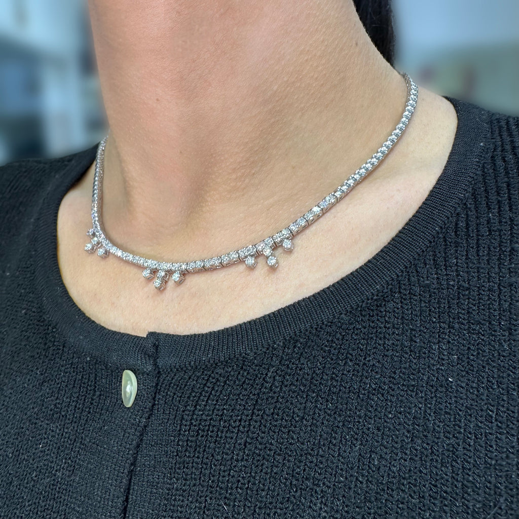 18K White Gold Diamond Necklace – 3.50ct Diamonds DN027 NJJJ