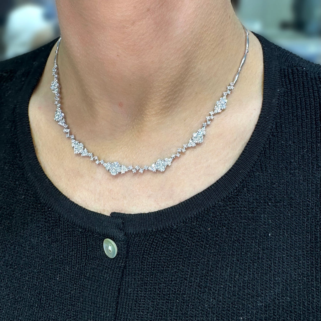 14K White Gold Diamond Necklace – 4.53ct Diamonds DN017 AJJJ