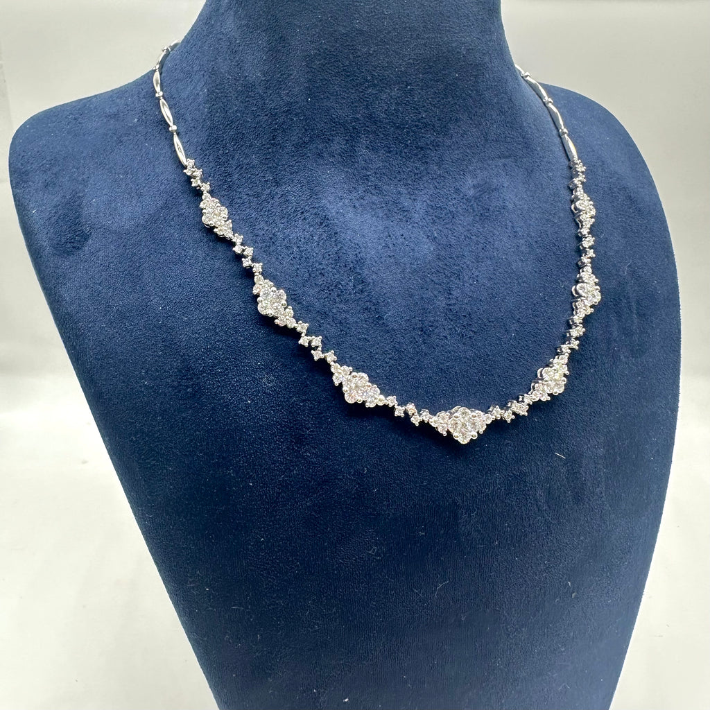 14K White Gold Diamond Necklace – 4.53ct Diamonds DN017 AJJJ