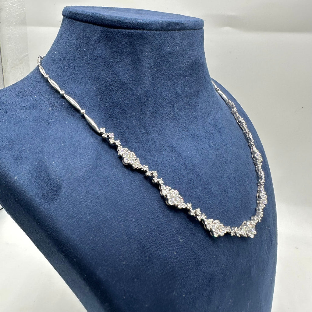 14K White Gold Diamond Necklace – 4.53ct Diamonds DN017 AJJJ
